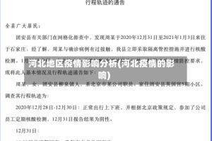 河北地区疫情影响分析(河北疫情的影响)