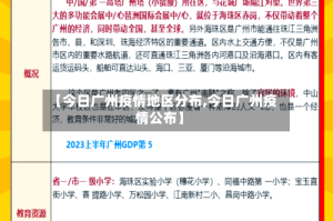 【今日广州疫情地区分布,今日广州疫情公布】