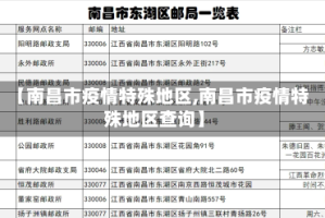 【南昌市疫情特殊地区,南昌市疫情特殊地区查询】