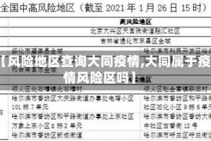 【风险地区查询大同疫情,大同属于疫情风险区吗】