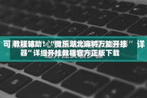 教程辅助！“微乐湖北麻将万能开挂器”详细开挂教程官方正版下载