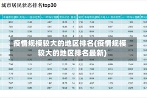 疫情规模较大的地区排名(疫情规模较大的地区排名最新)