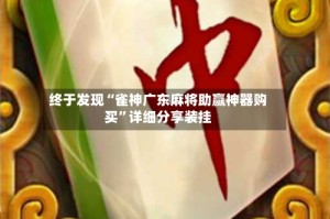 终于发现“雀神广东麻将助赢神器购买”详细分享装挂