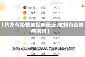 【杭州有疫情地区吗最近,杭州有疫情病例吗】