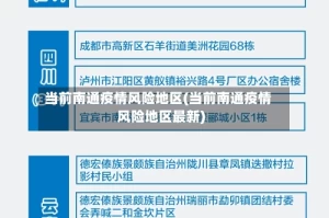 当前南通疫情风险地区(当前南通疫情风险地区最新)