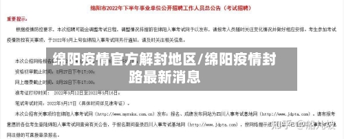 绵阳疫情官方解封地区/绵阳疫情封路最新消息-第1张图片