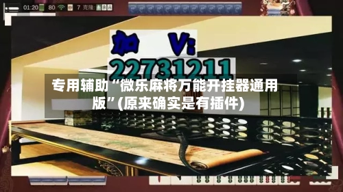专用辅助“微乐麻将万能开挂器通用版	”(原来确实是有插件)-第2张图片