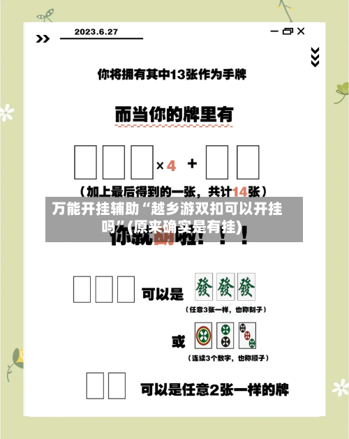 万能开挂辅助“越乡游双扣可以开挂吗”(原来确实是有挂)-第1张图片