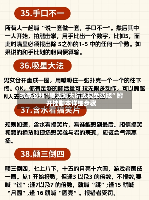 玩家必知“腾达填大坑透视免费版”附开挂脚本详细步骤-第3张图片