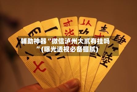 辅助神器“微信泸州大贰有挂吗”(曝光透视必备猫腻)-第1张图片