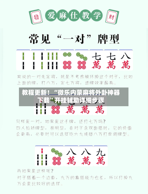 教程更新！“微乐内蒙麻将外卦神器下载”开挂辅助详细步骤-第2张图片