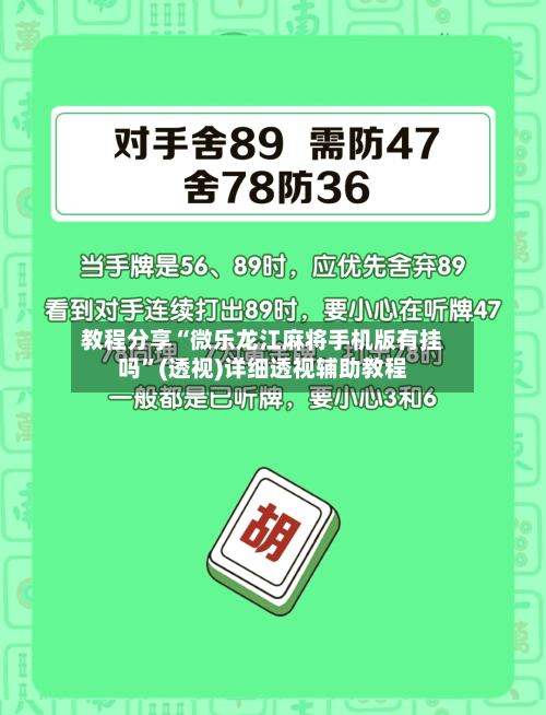 教程分享“微乐龙江麻将手机版有挂吗”(透视)详细透视辅助教程-第2张图片