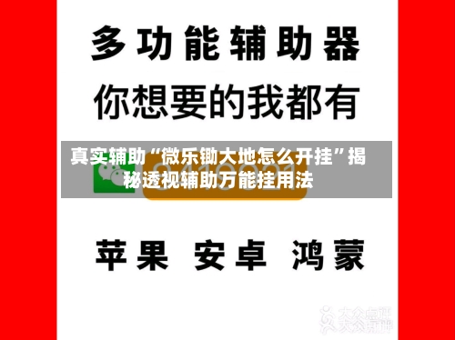 真实辅助“微乐锄大地怎么开挂”揭秘透视辅助万能挂用法-第2张图片