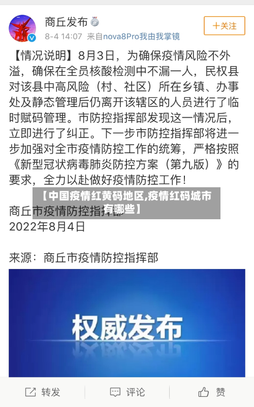 【中国疫情红黄码地区,疫情红码城市有哪些】-第1张图片
