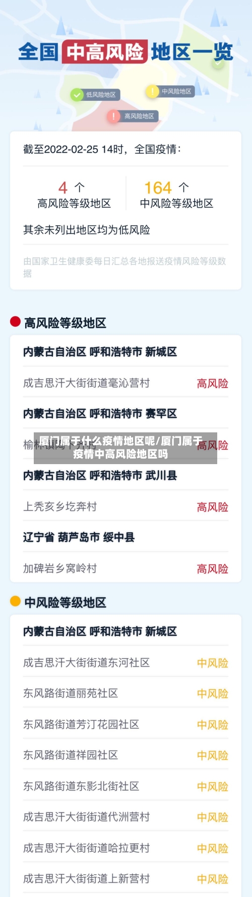 厦门属于什么疫情地区呢/厦门属于疫情中高风险地区吗-第2张图片