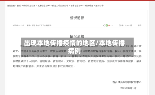 出现本地传播疫情的地区/本地传播病例-第2张图片