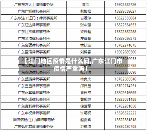 【江门地区疫情是什么码,广东江门市疫情严重吗】-第1张图片